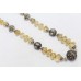 Necklace 925 Sterling Silver beads golden topaz stones P 333